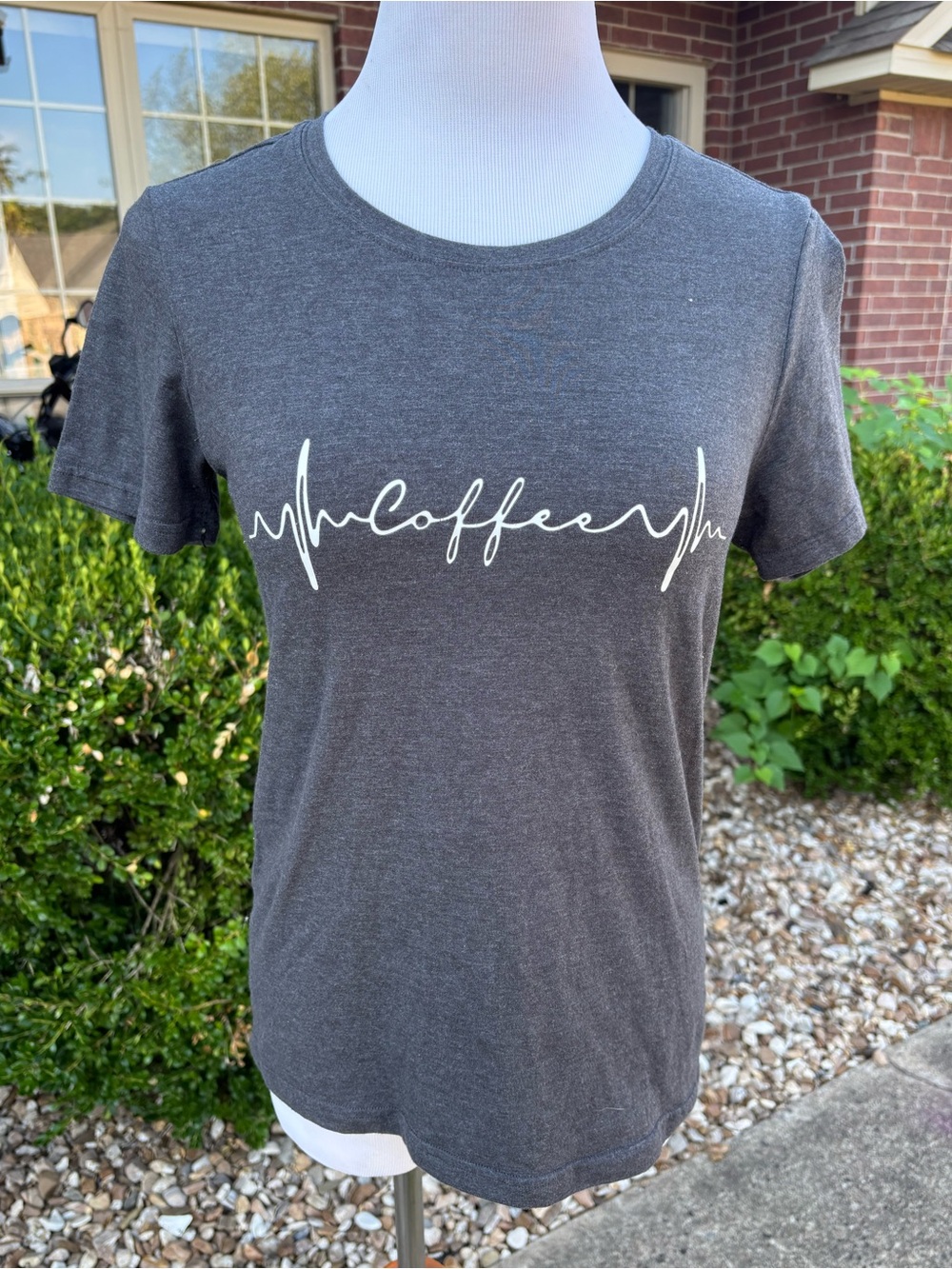 Coffee Pulse Graphic Tee - Dark Gray